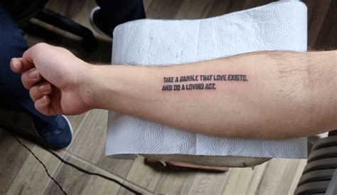 take a gamble that love exists tattoo